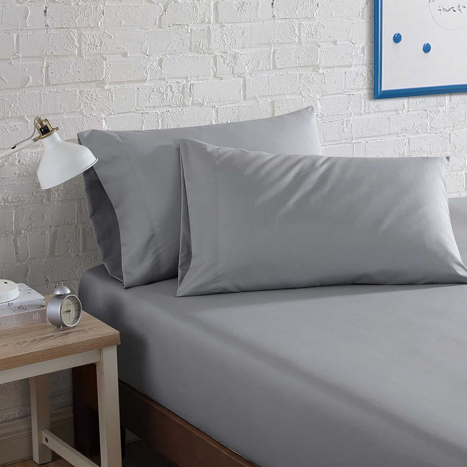 image:imageNautica TwinTwin XL Sheet Set Soft Bedding with Fitted Sheet amp Pillowcase Lightweight Bed Set College Dorm Room Essentials Herringbone BlueSolid Grey