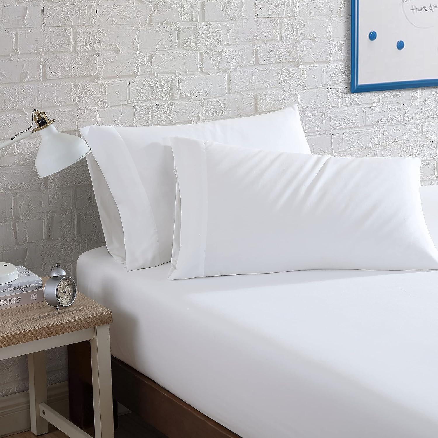 image:imageNautica TwinTwin XL Sheet Set Soft Bedding with Fitted Sheet amp Pillowcase Lightweight Bed Set College Dorm Room Essentials Herringbone BlueSolid White