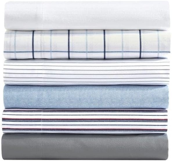 image:imageNautica TwinTwin XL Sheet Set Soft Bedding with Fitted Sheet amp Pillowcase Lightweight Bed Set College Dorm Room Essentials Herringbone BlueSolid White