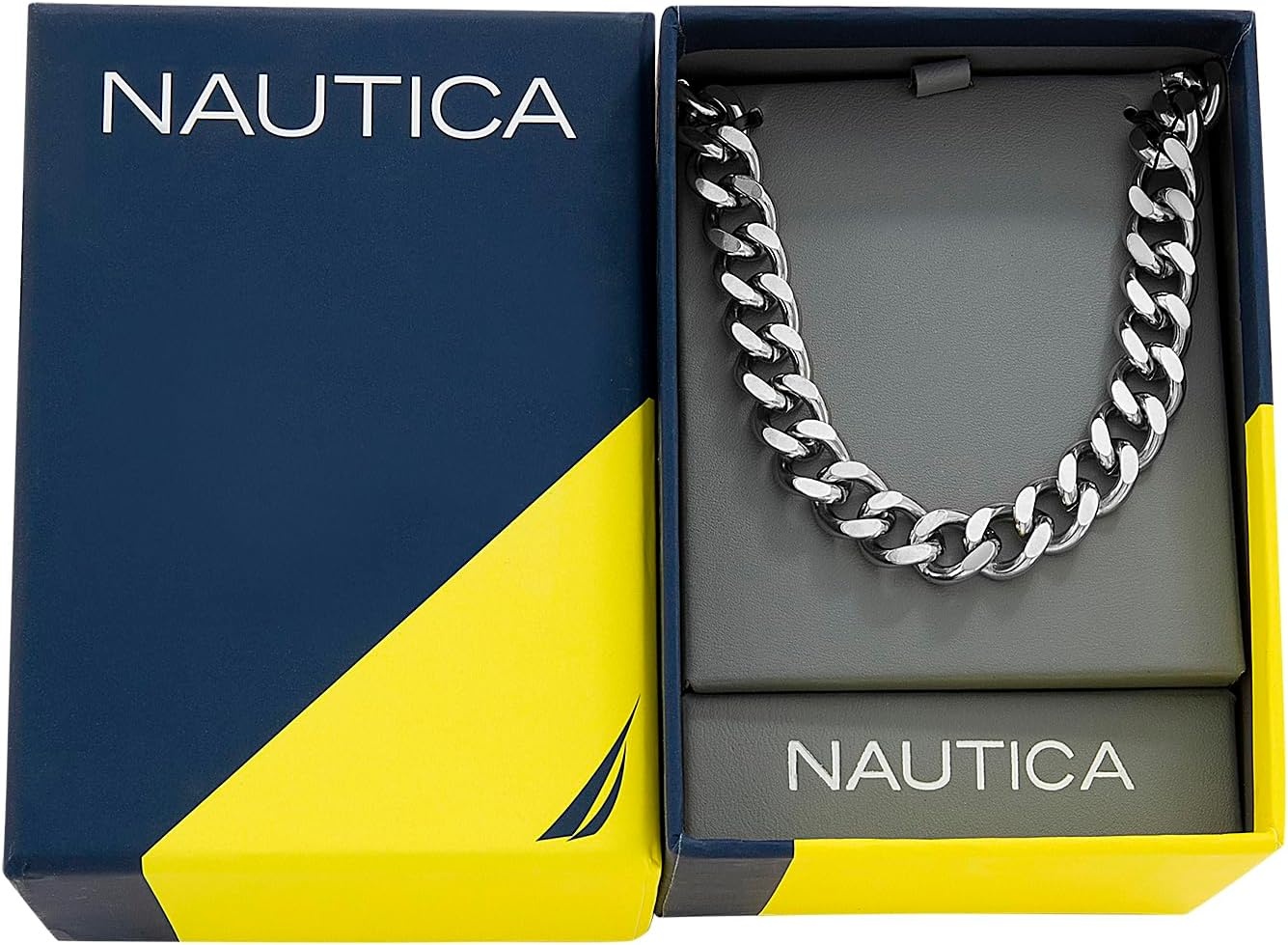 image:imageNautica 10 mm Cuban Chain Necklace for Men Stainless Steel 26 Inches