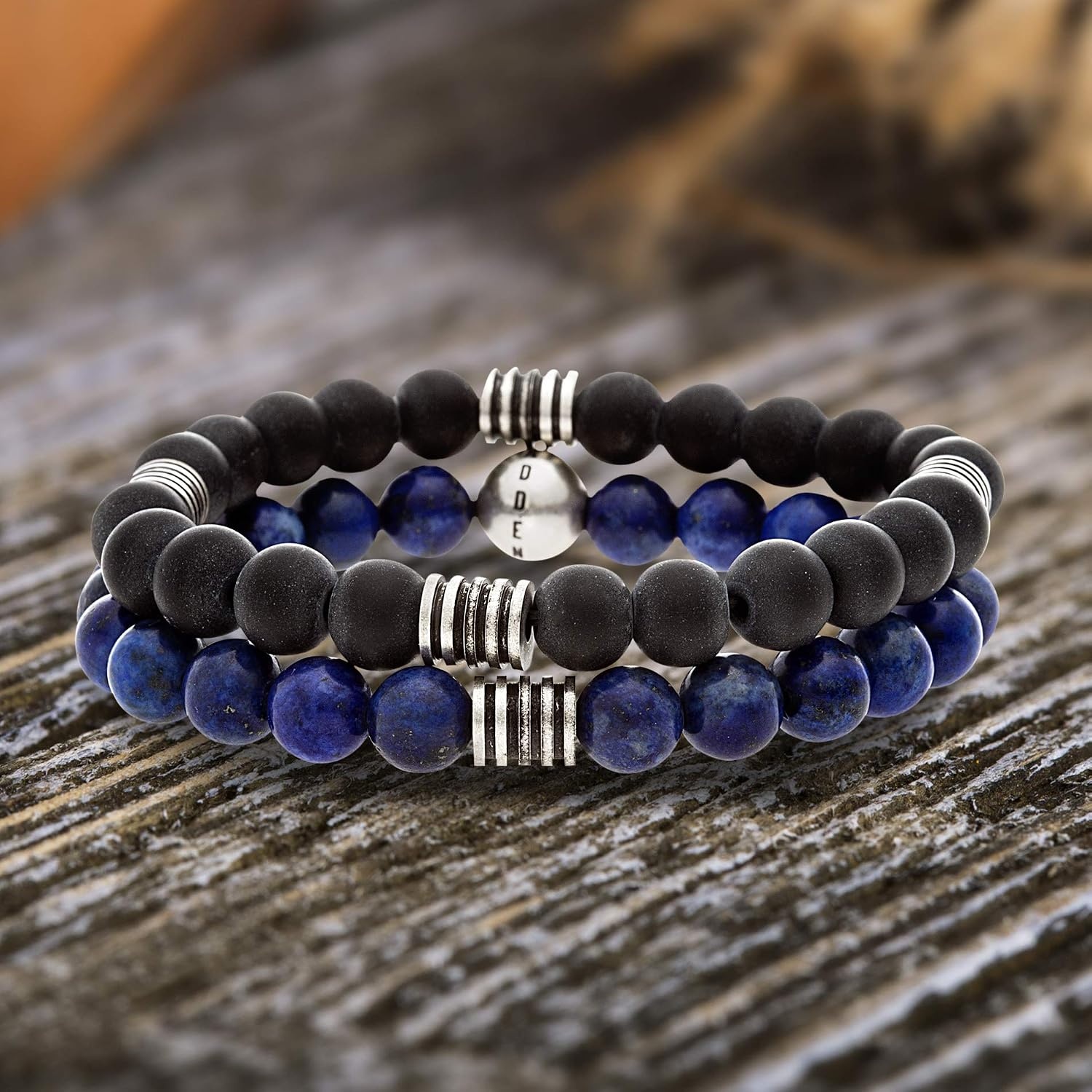 image:imageNautica 10 mm Stretch Bead Bracelet Set for Men Stainless Steel