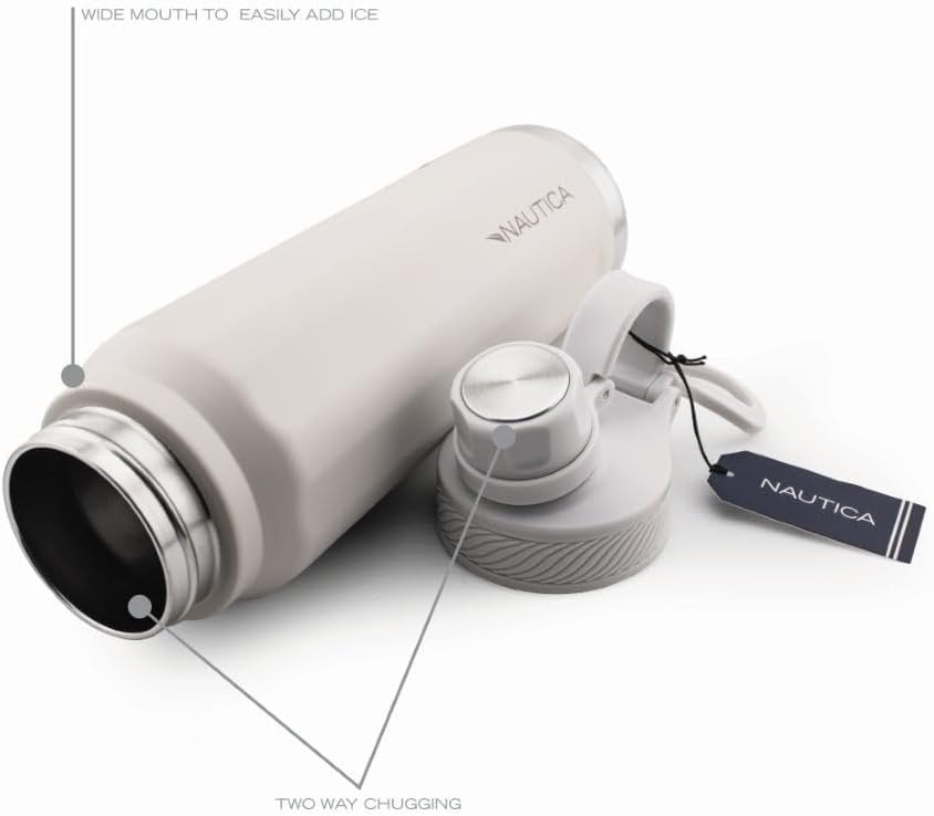 image:imageNautica 25 oz hydration flask DoubleWall Vacuum Insulated bottle Leak Proof amp BPA Free MED GREYLIGHT GREY