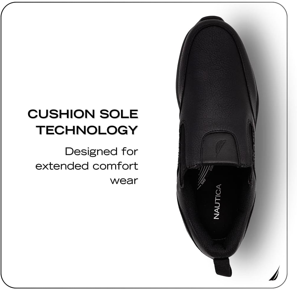 image:imageNautica Black Non Slip Slip OnLaceUp Work Shoes Safety Water Resistant Chef Kitchen Trabajo Zapatos Restaurant or Food Service Sneakers Comfortable and Lightweight for Men and WomenOrwellblack