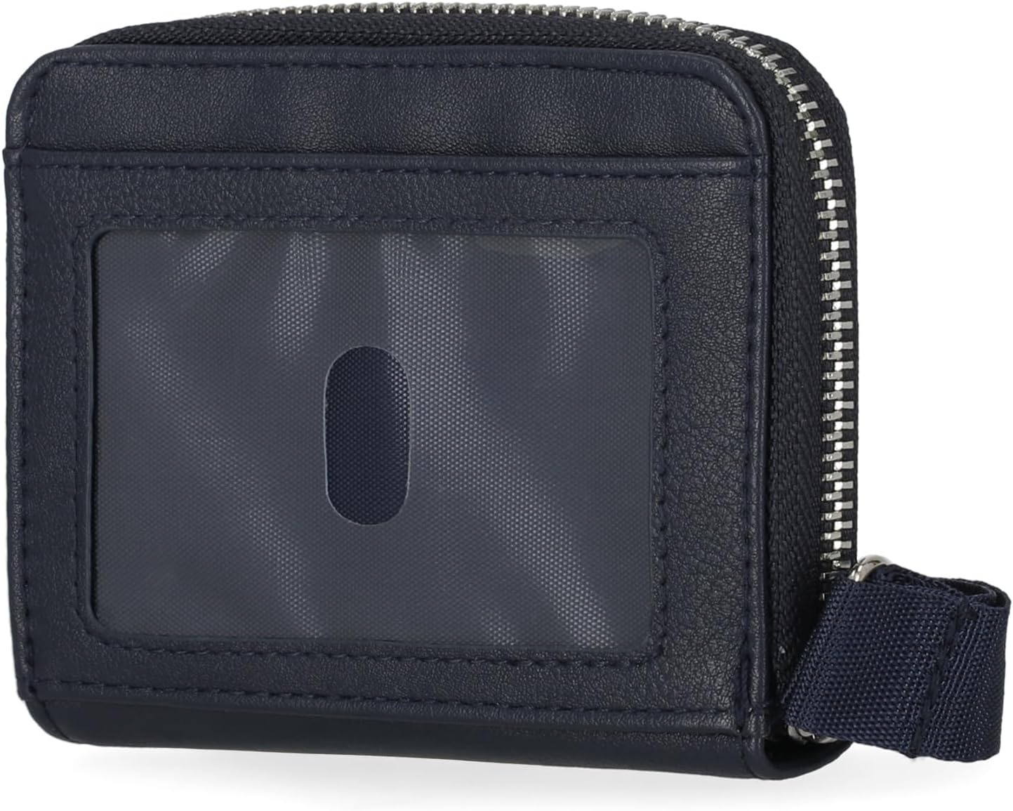image:imageNautica Everglades Small Wallet for Women Compact Thin Wristlet Credit Card Wallet with ID Window Zippered Coin Purse BlackIndigo RacingStripe