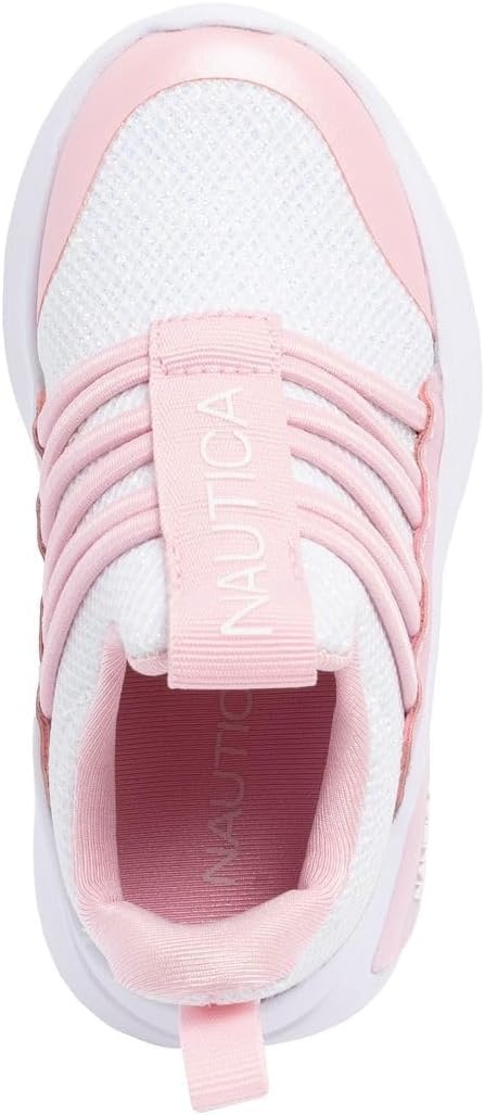 image:imageNautica Girls Athletic SlipOn Sneakers Comfortable Bungee Running Shoes Stylish Tennis Footwear for Active Kids Big Kid Little Kid ToddlerBlue Pinkswimm