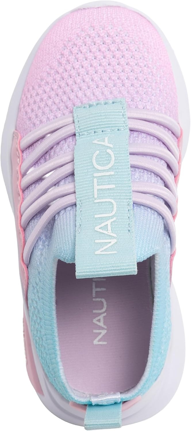 image:imageNautica Girls Athletic SlipOn Sneakers Comfortable Bungee Running Shoes Stylish Tennis Footwear for Active Kids Big Kid Little Kid ToddlerPink Blue Lilac