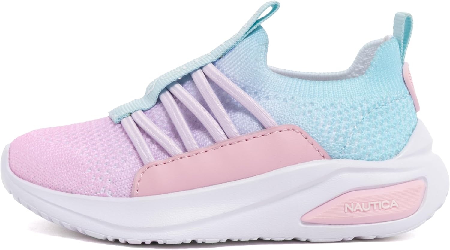 image:imageNautica Girls Athletic SlipOn Sneakers Comfortable Bungee Running Shoes Stylish Tennis Footwear for Active Kids Big Kid Little Kid ToddlerPink Blue Lilac