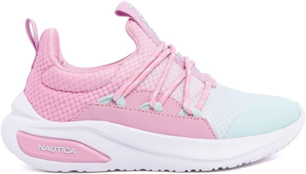 image:imageNautica Girls Athletic SlipOn Sneakers Comfortable Bungee Running Shoes Stylish Tennis Footwear for Active Kids Big Kid Little Kid ToddlerPink Purple Blue
