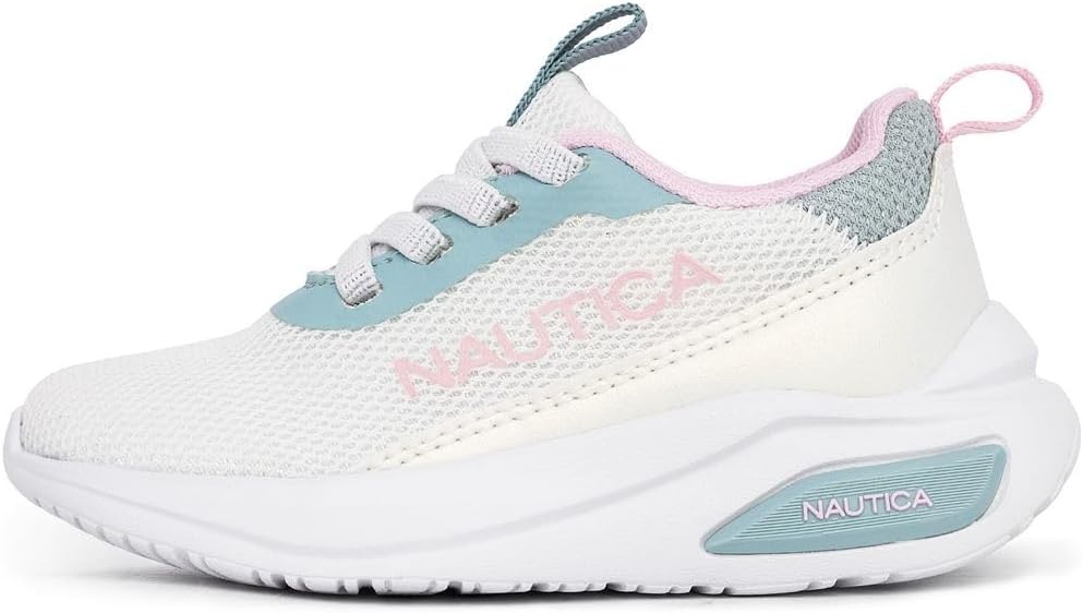 image:imageNautica Girls Athletic SlipOn Sneakers Comfortable Bungee Running Shoes Stylish Tennis Footwear for Active Kids Big Kid Little Kid ToddlerWhite Blue Pink