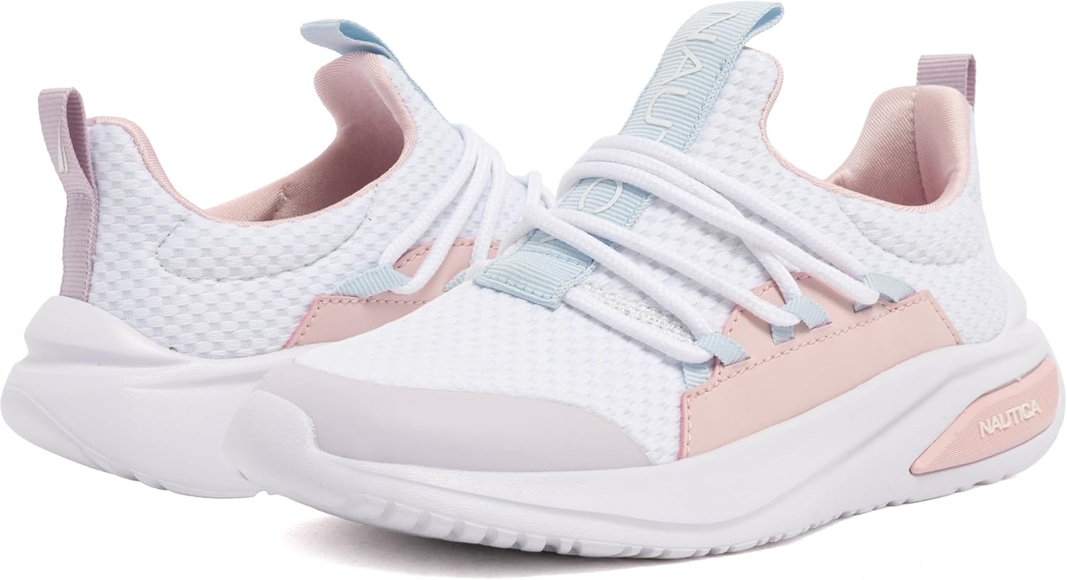 image:imageNautica Girls Athletic SlipOn Sneakers Comfortable Bungee Running Shoes Stylish Tennis Footwear for Active Kids Big Kid Little Kid ToddlerWhite Pink Lilac