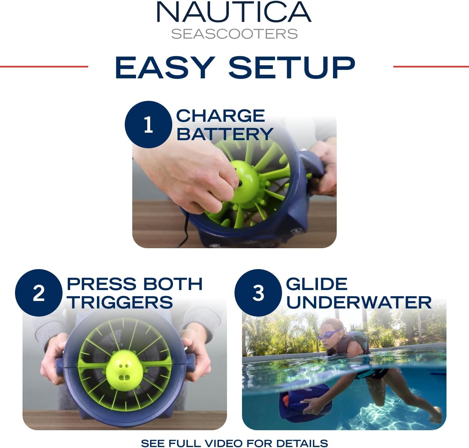 image:imageNautica Guppy Underwater Seascooter for Kids Pool and Snorkeling Play