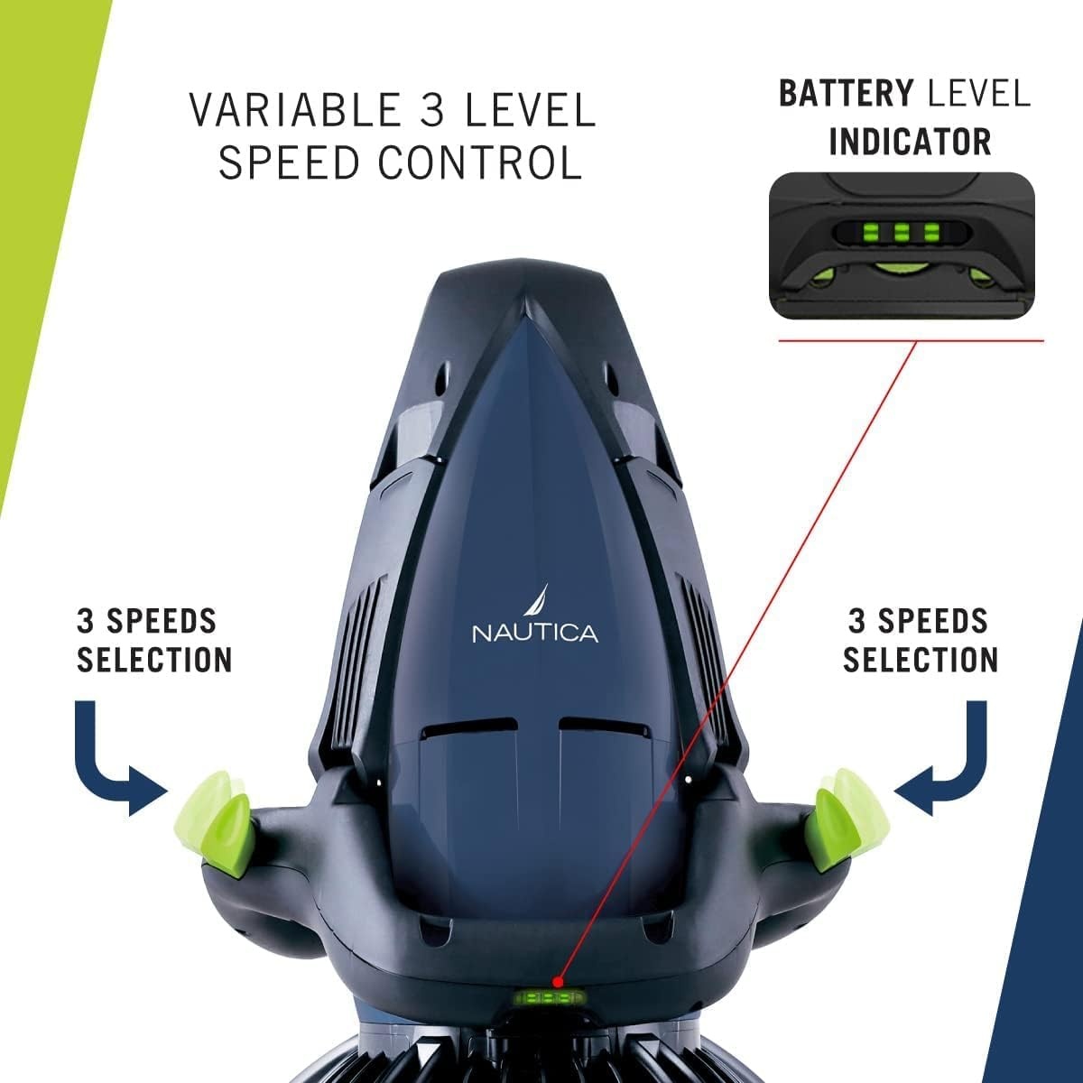 image:imageNautica J Class Underwater seascooter Foldable and Travel Ready for Diving Snorkeling and CruisingNavy