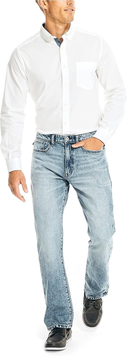 image:imageNautica Jeans Mens Straight Light Cross Hatch JeanMistylkshr