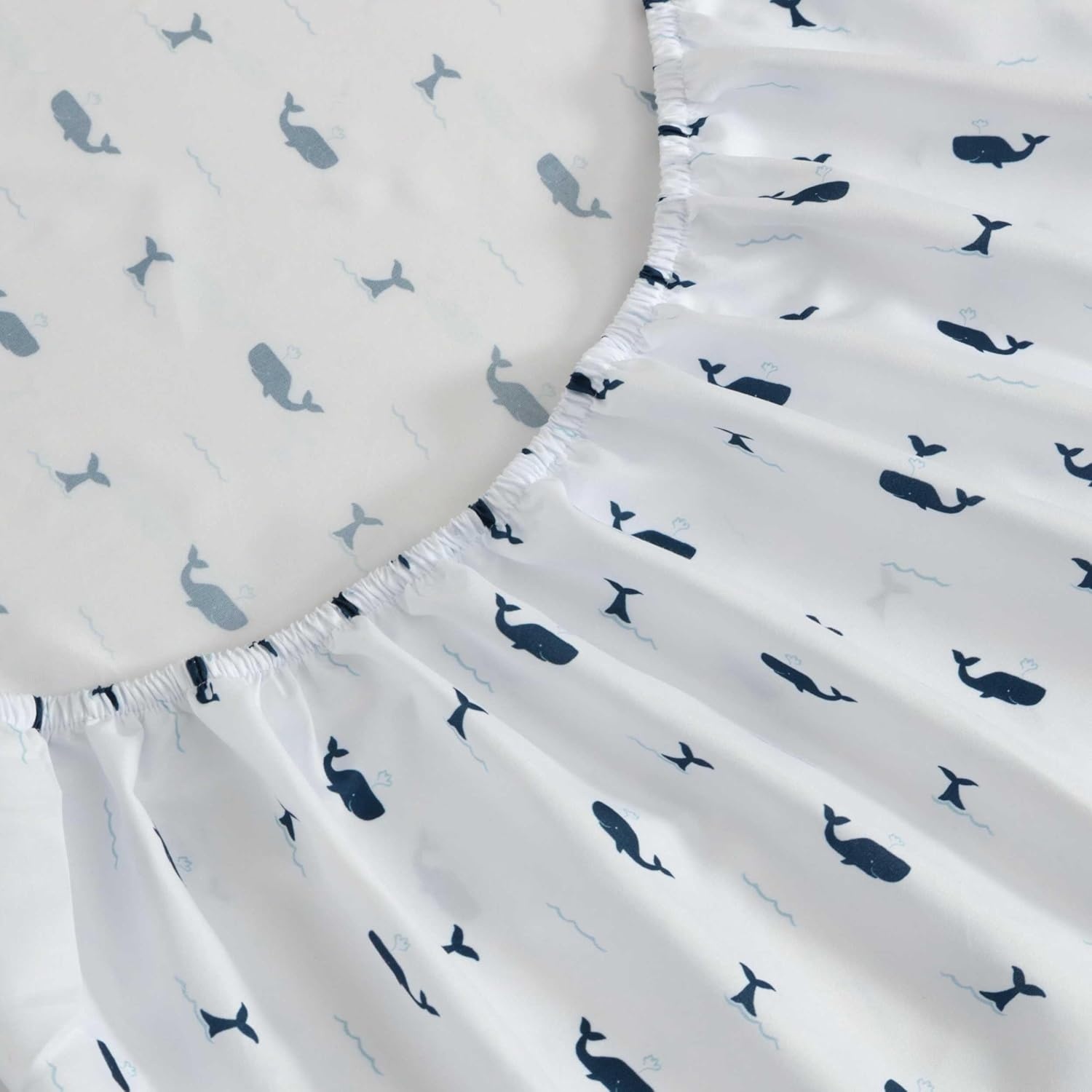 image:imageNautica Kids Twin XL Sheet Set UltraSoft Microfiber Bedding with Fully Elastic Fitted Sheet Coastal Kids Bed Set with Pillowcase Easy Care Bedding Caspian WhalesCaspian Whales Navy