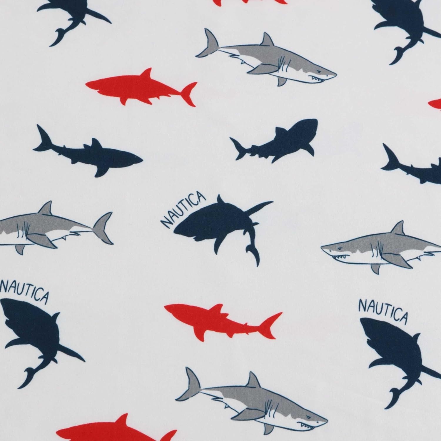 image:imageNautica Kids Twin XL Sheet Set UltraSoft Microfiber Bedding with Fully Elastic Fitted Sheet Coastal Kids Bed Set with Pillowcase Easy Care Bedding Caspian WhalesBranson Sharks Navy