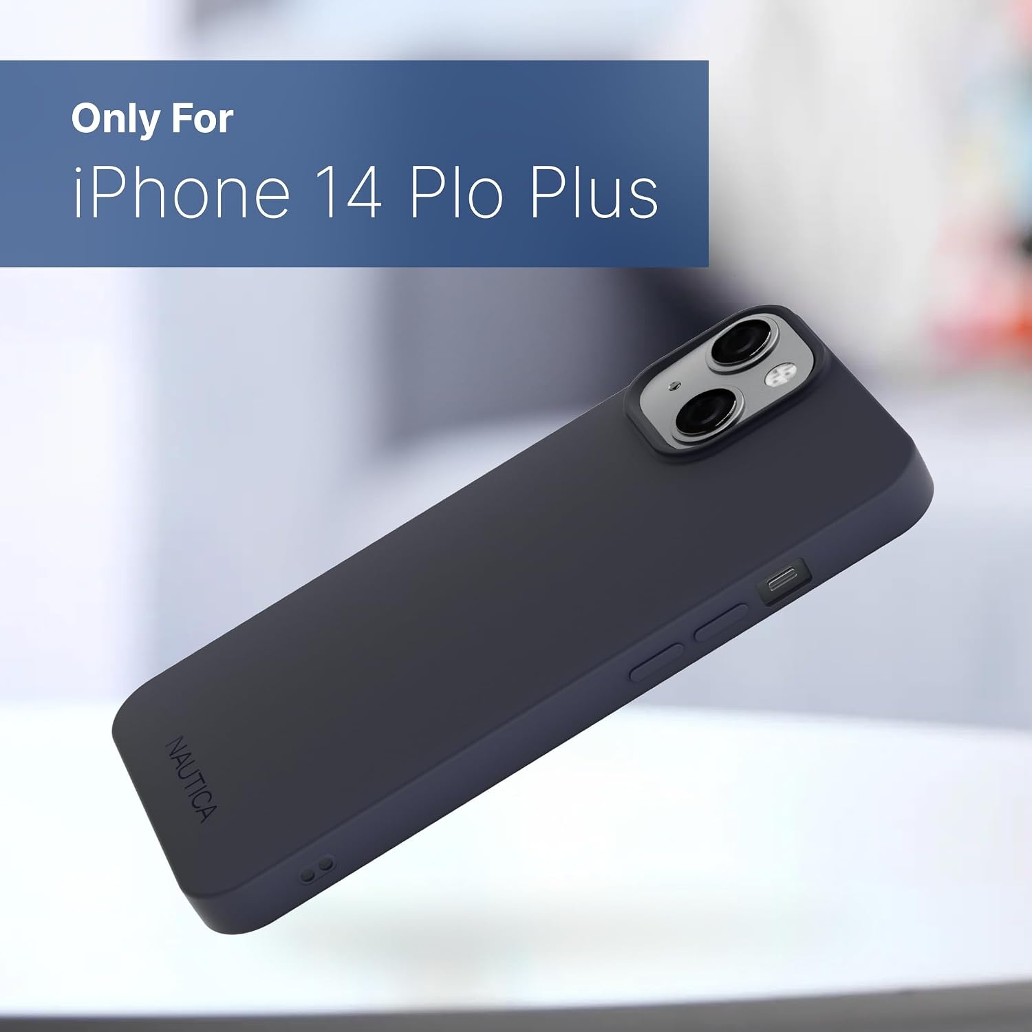 image:imageNautica Matte Phone Case for iPhone 14 Plus Case with UltraLight Slim Design SoftTouch Finish AntiScratch Shockproof Protective FullBody Phone CoverNavy