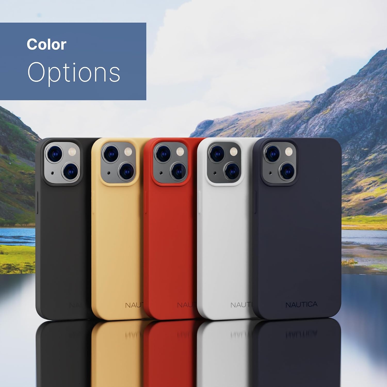 image:imageNautica Matte Phone Case for iPhone 14 Plus Case with UltraLight Slim Design SoftTouch Finish AntiScratch Shockproof Protective FullBody Phone CoverNavy