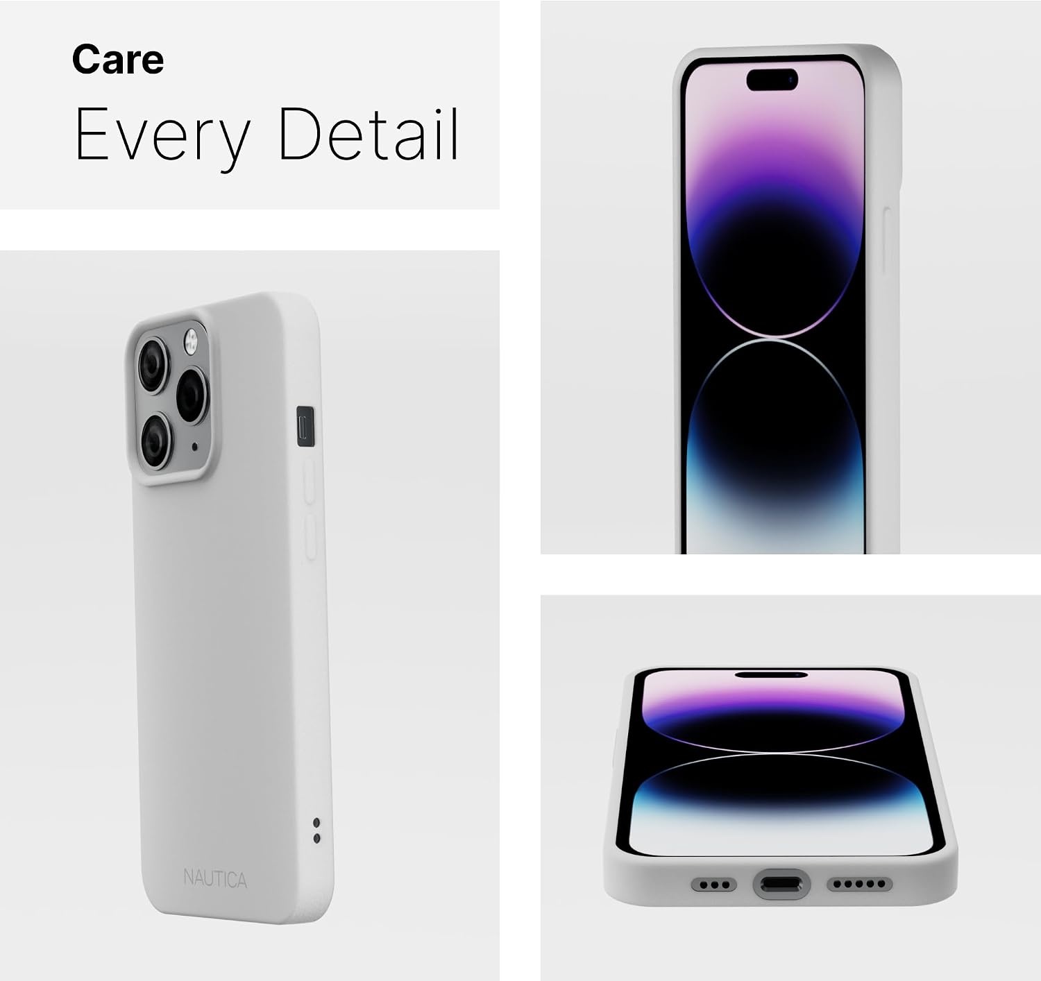 image:imageNautica Matte Phone Case for iPhone 14 Pro Max Case with UltraLight Slim Design SoftTouch Finish AntiScratch Shockproof Protective FullBody Phone CoverOff White