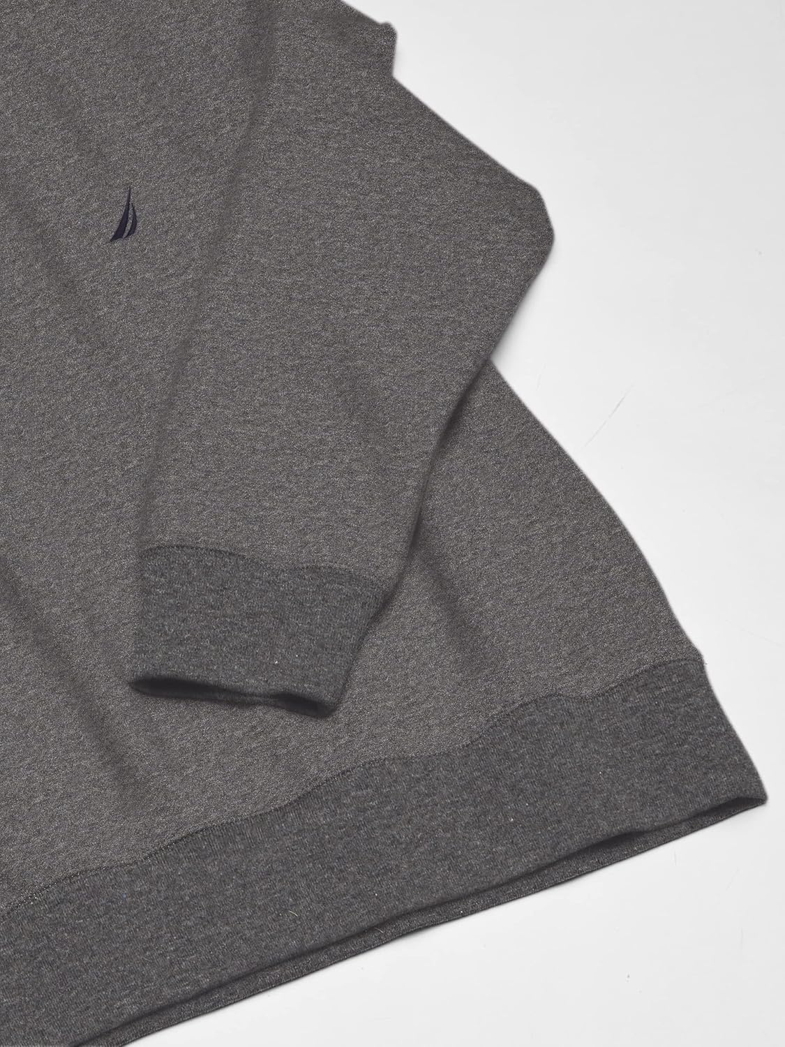 image:imageNautica Mens 14 Zip Pieced Fleece SweatshirtCharcoal Heather
