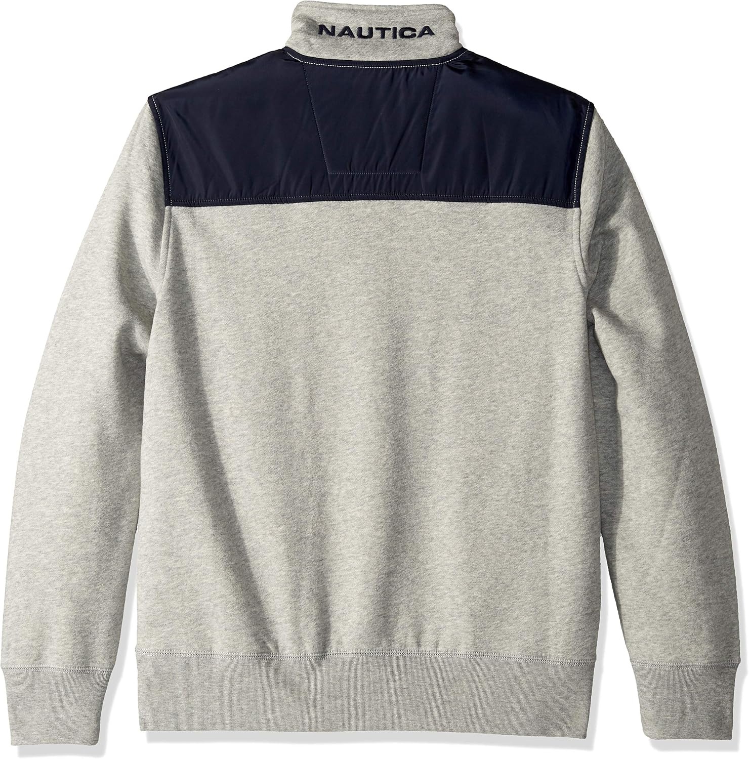 image:imageNautica Mens 14 Zip Pieced Fleece SweatshirtGrey Heather