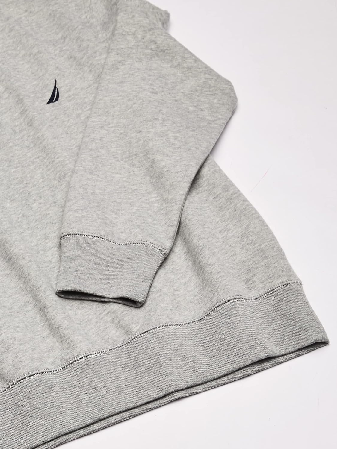 image:imageNautica Mens 14 Zip Pieced Fleece SweatshirtGrey Heather