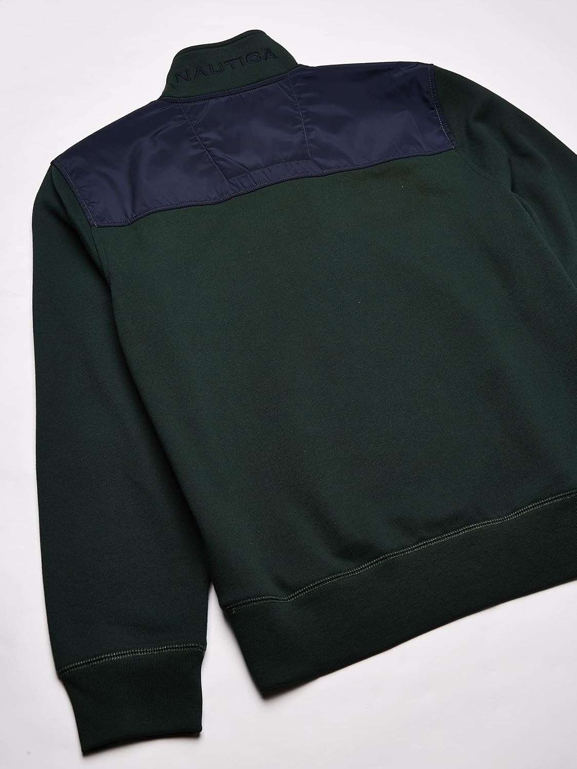 image:imageNautica Mens 14 Zip Pieced Fleece SweatshirtKelp Seas