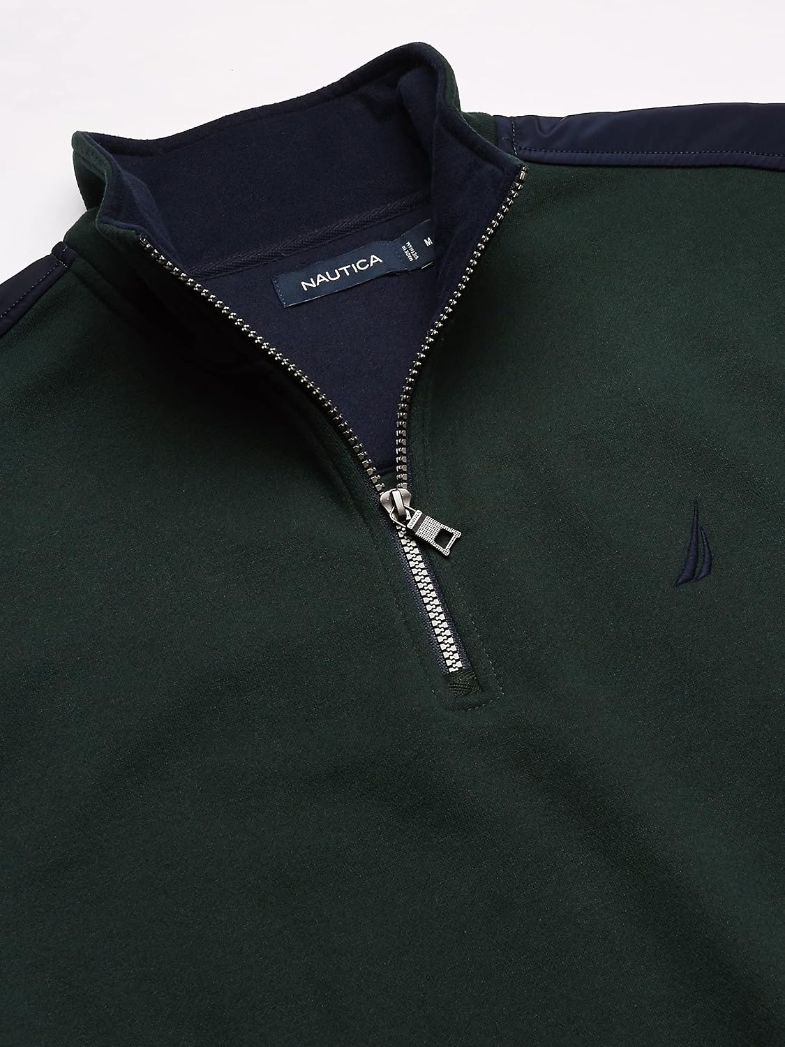 image:imageNautica Mens 14 Zip Pieced Fleece SweatshirtKelp Seas