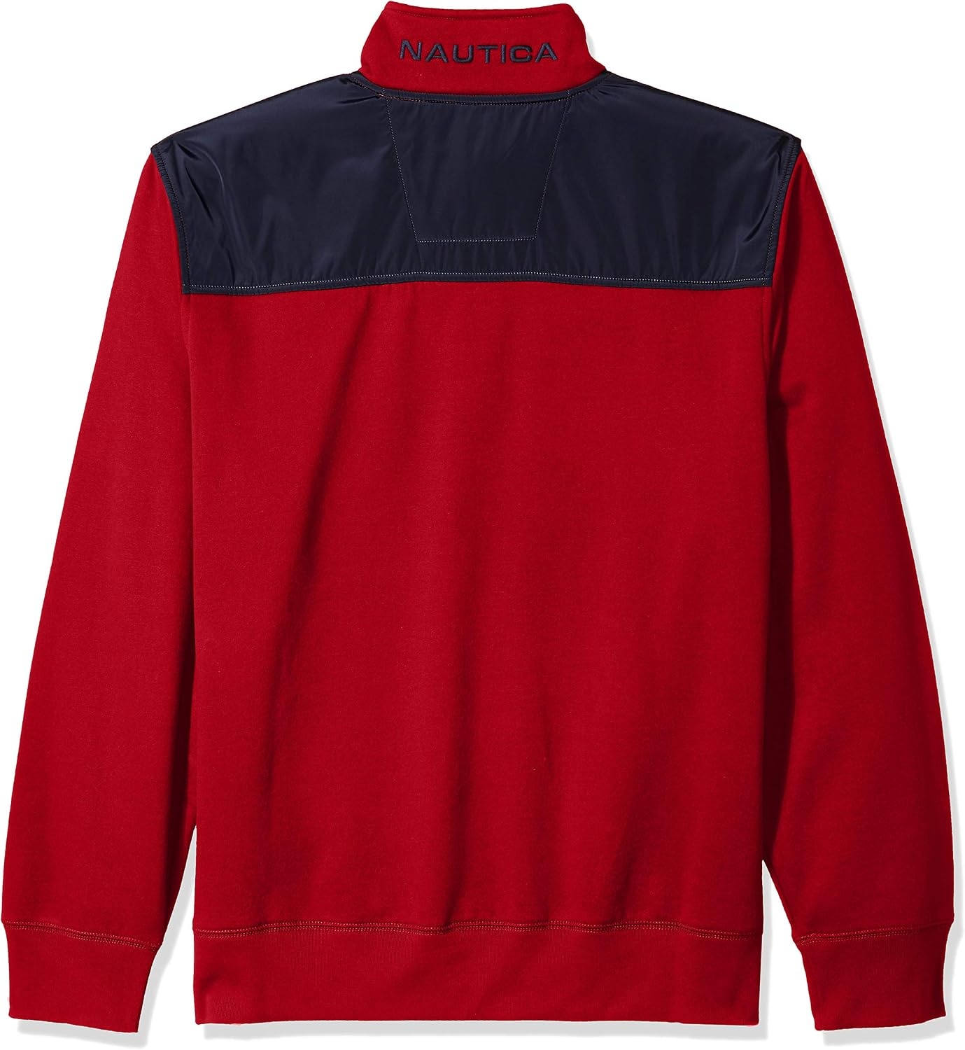image:imageNautica Mens 14 Zip Pieced Fleece SweatshirtNautica Red