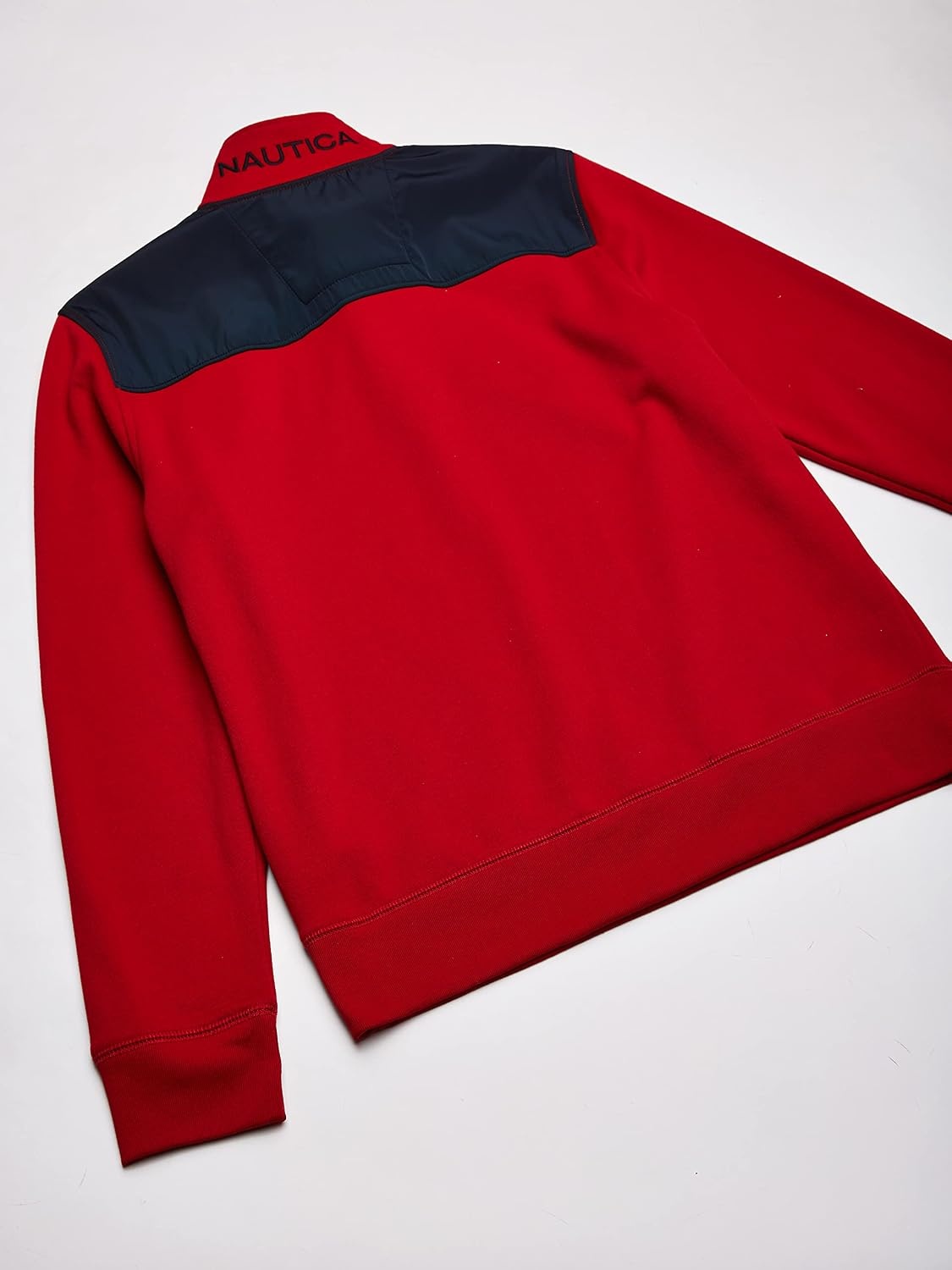 image:imageNautica Mens 14 Zip Pieced Fleece SweatshirtNautica Red