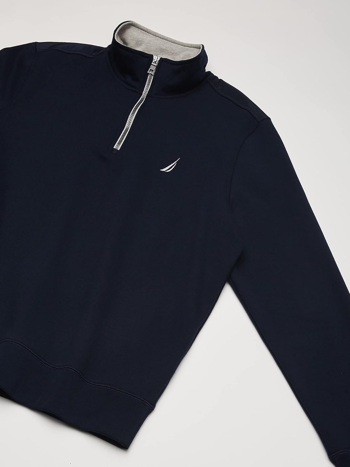 image:imageNautica Mens 14 Zip Pieced Fleece SweatshirtNavy
