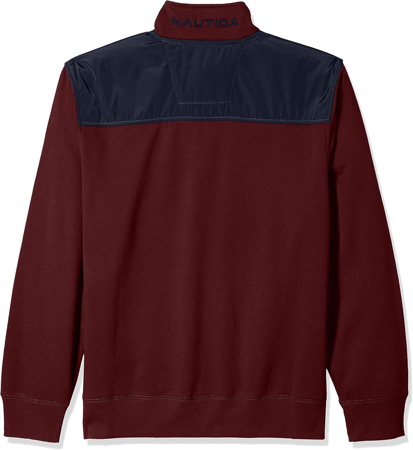 image:imageNautica Mens 14 Zip Pieced Fleece SweatshirtRoyal Burgundy
