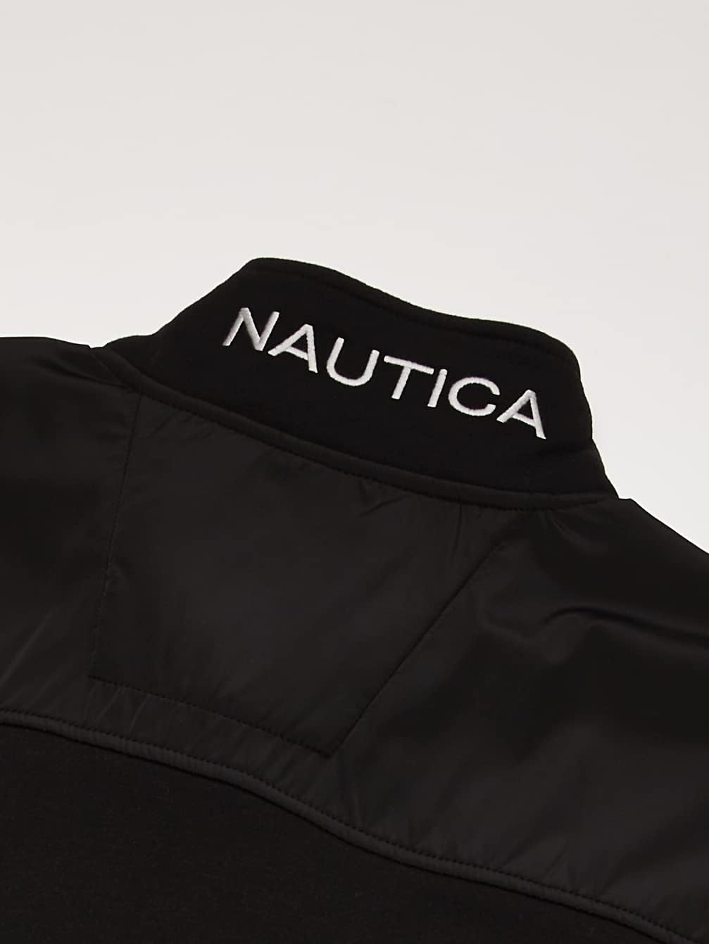 image:imageNautica Mens 14 Zip Pieced Fleece SweatshirtTrue Black