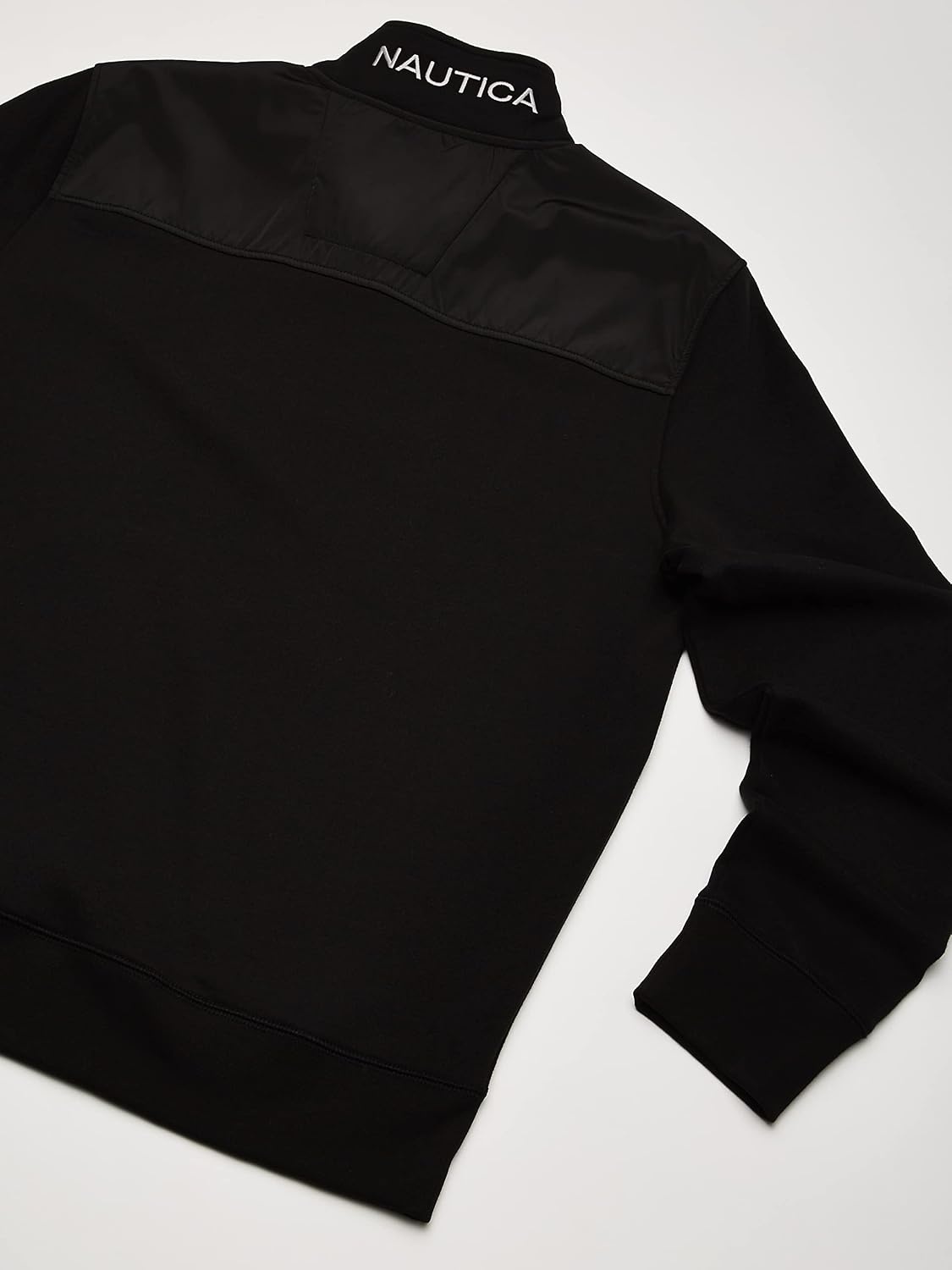 image:imageNautica Mens 14 Zip Pieced Fleece SweatshirtTrue Black