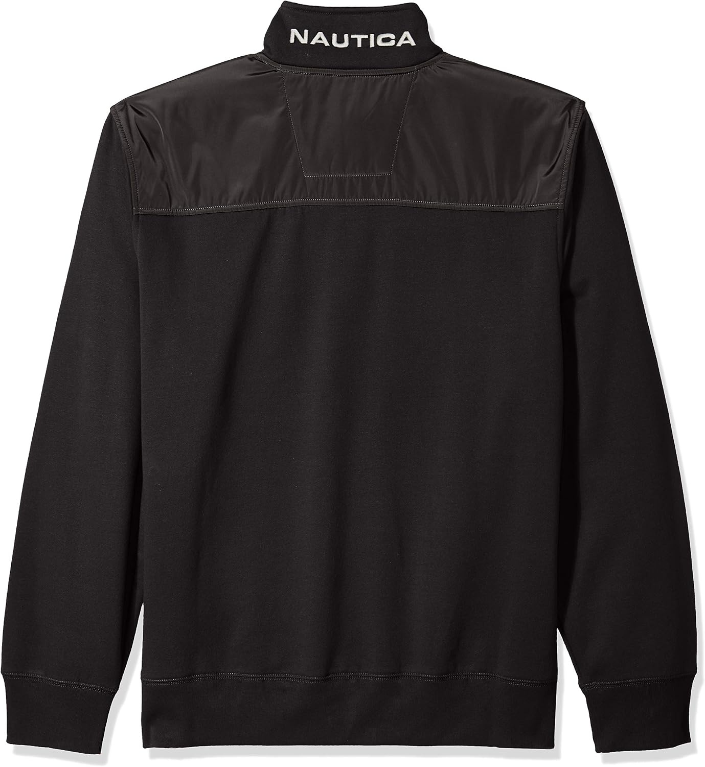 image:imageNautica Mens 14 Zip Pieced Fleece SweatshirtTrue Black