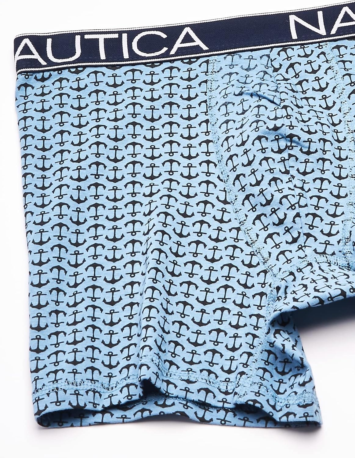 image:imageNautica Mens 3Pack Classic Cotton Stretch Boxer BriefsBlackAero BlueAnchor Print Aero Blue