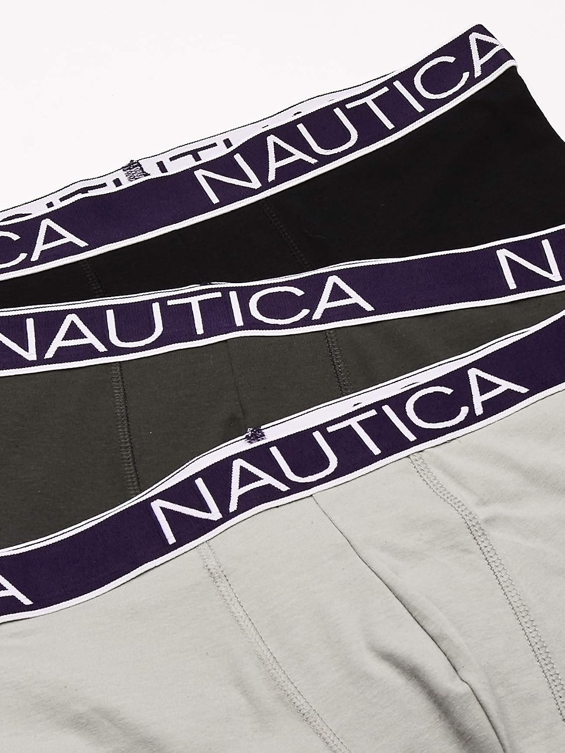 image:imageNautica Mens 3Pack Classic Cotton Stretch Boxer BriefsBlackCharcoalAlloy
