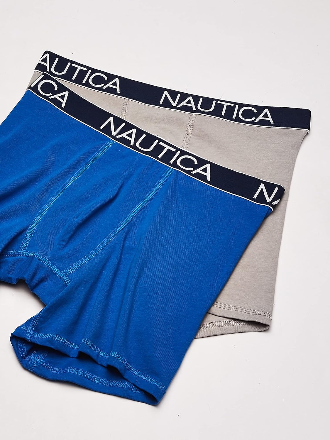image:imageNautica Mens 3Pack Classic Cotton Stretch Boxer BriefsSea CobaltAlloySail Print Black White
