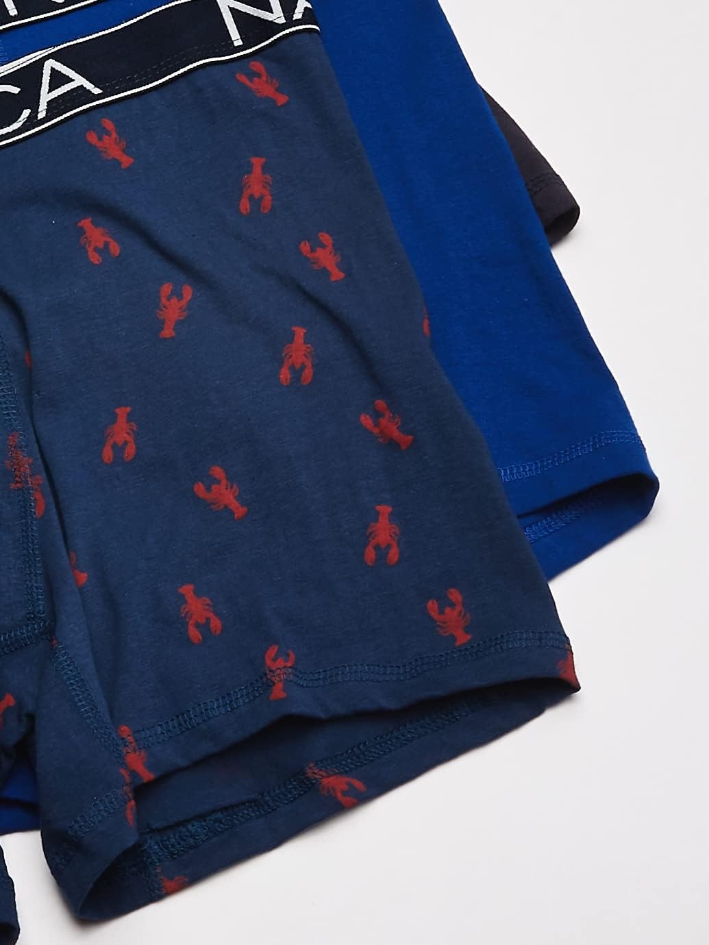 image:imageNautica Mens 3Pack Classic Cotton Stretch Boxer BriefsSea CobaltPeacoatLobster Print Blue