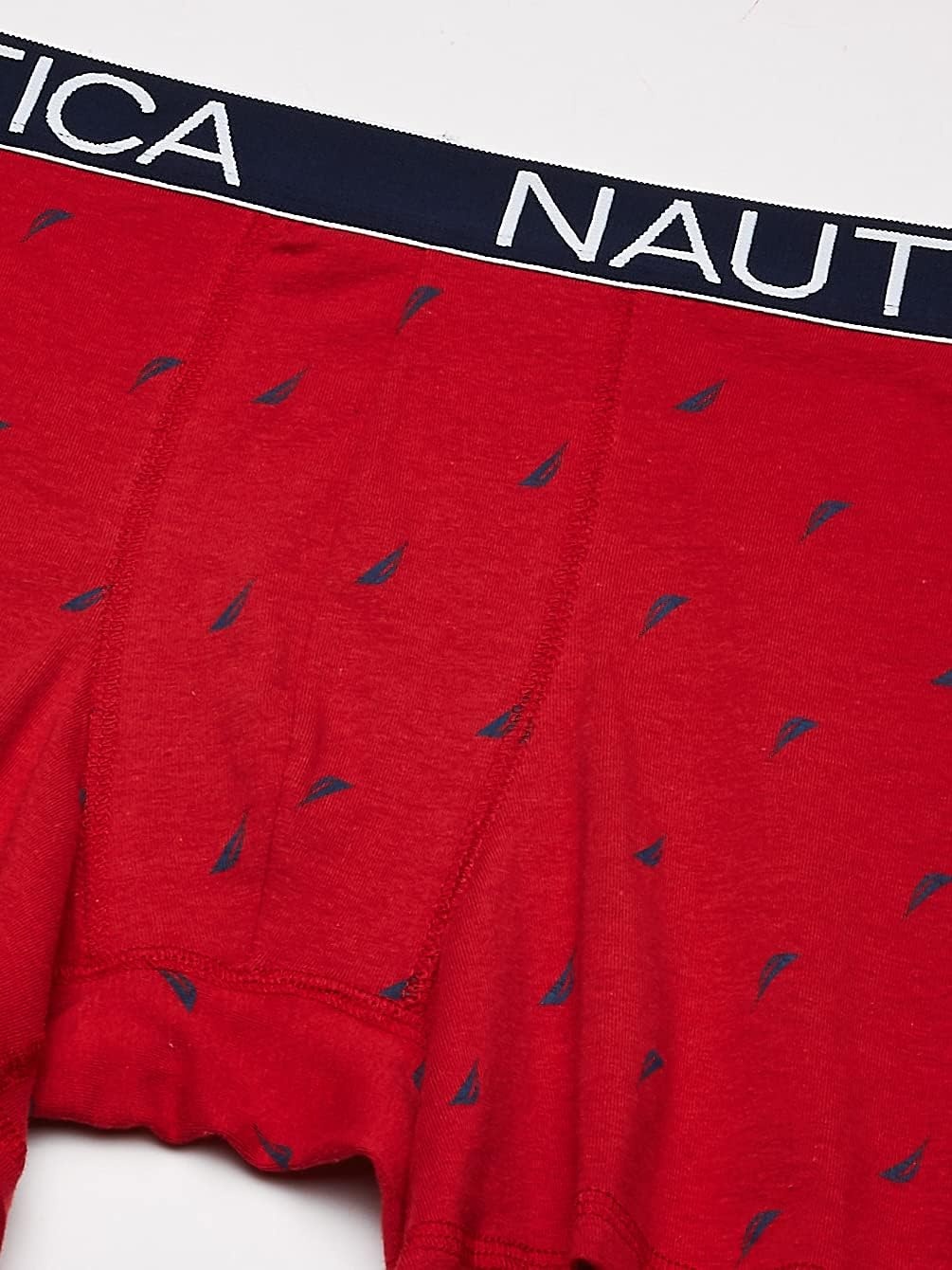 image:imageNautica Mens 3Pack Classic Cotton Stretch Boxer BriefsSea CobaltPeacoatSail Print Nautica Red