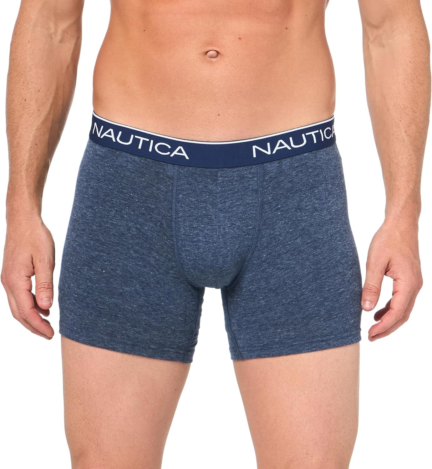 image:imageNautica Mens 4 Pack Heather Stretch Boxer BriefsPeacoatDutchSea MistNautica Red Heather