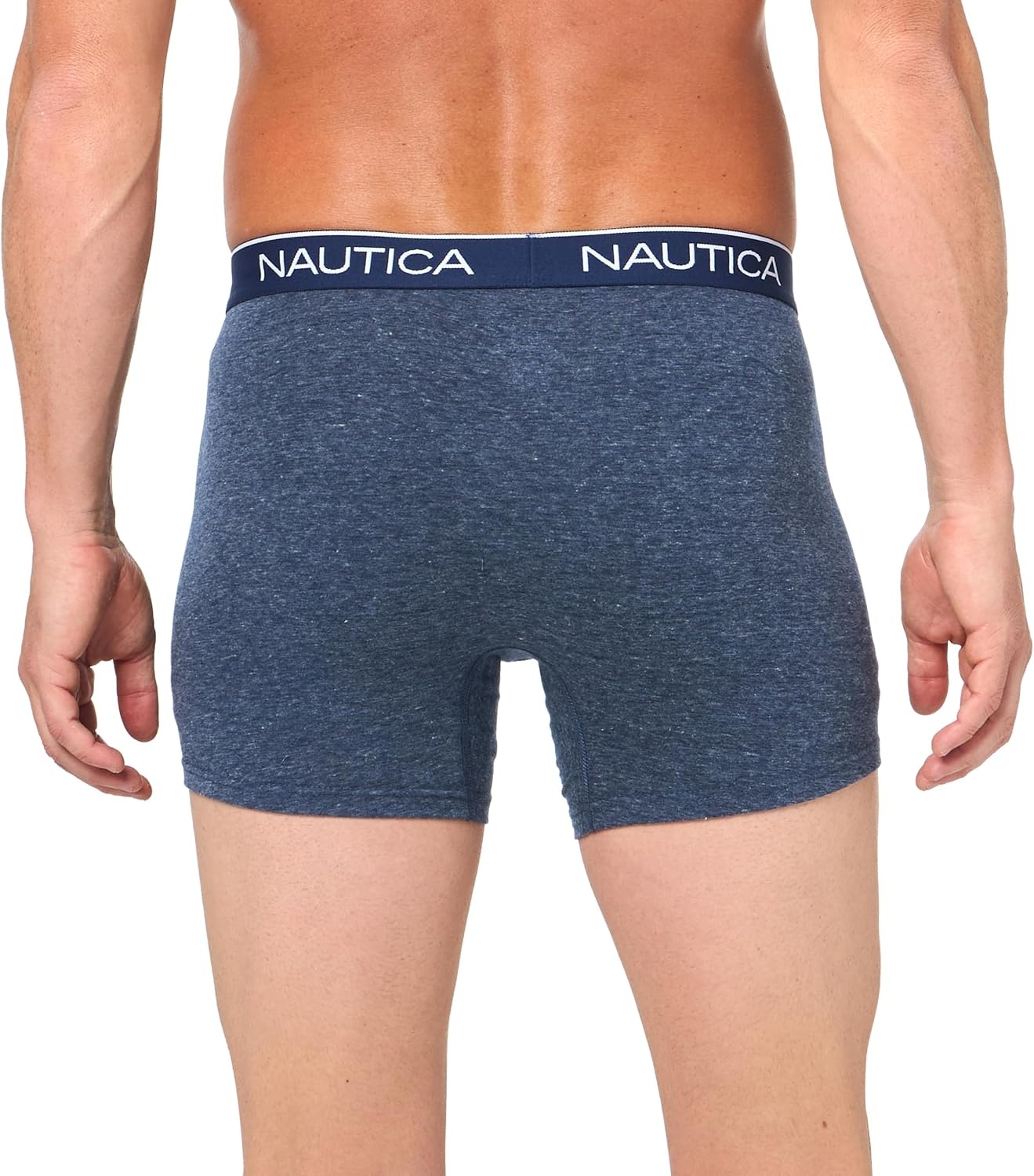 image:imageNautica Mens 4 Pack Heather Stretch Boxer BriefsPeacoatDutchSea MistNautica Red Heather
