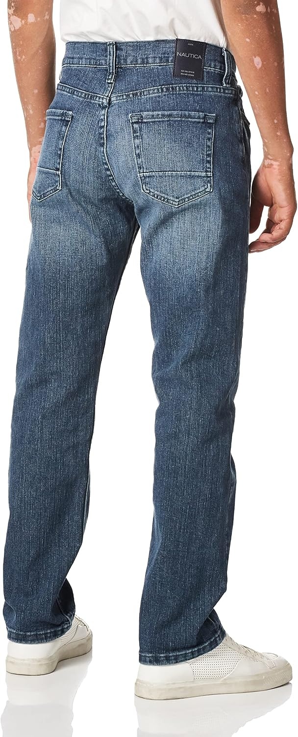 image:imageNautica Mens 5 Pocket Straight Fit Stretch JeanJeansGulf Stream Wash