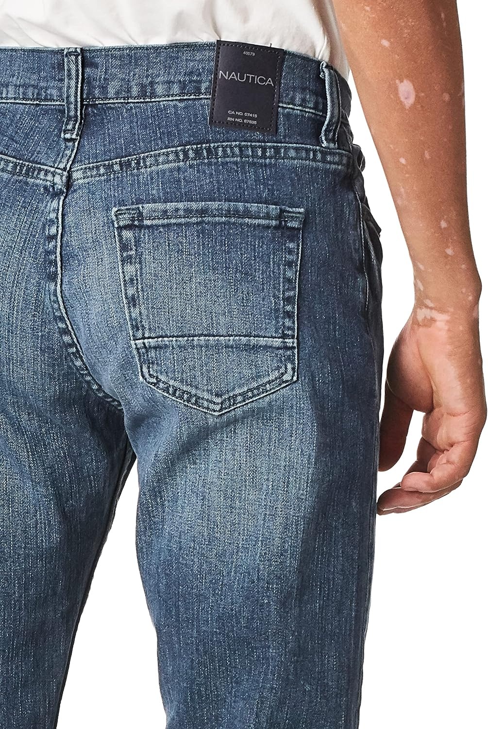image:imageNautica Mens 5 Pocket Straight Fit Stretch JeanJeansGulf Stream Wash