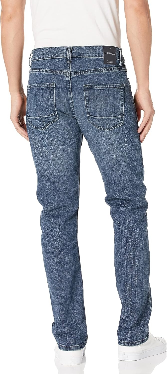 image:imageNautica Mens 5 Pocket Straight Fit Stretch JeanJeansGulf Stream Wash1