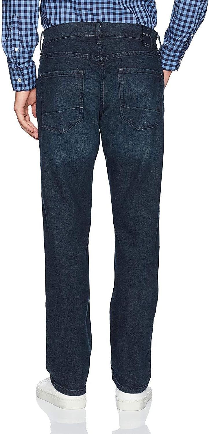 image:imageNautica Mens 5 Pocket Straight Fit Stretch JeanJeansPure Adriatic Sea