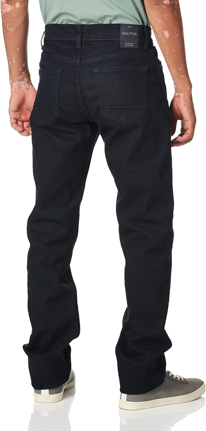 image:imageNautica Mens 5 Pocket Straight Fit Stretch JeanJeansPure Dark Pacific Wash