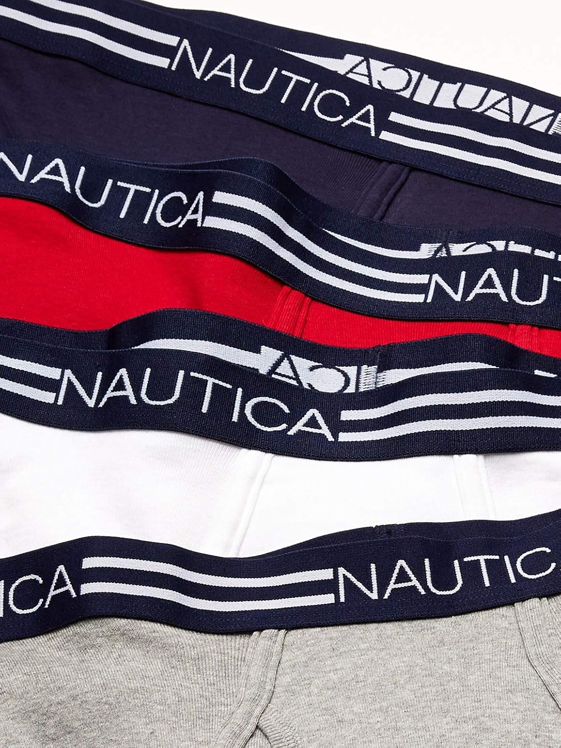 image:imageNautica Mens 6 Pack Classic Cotton Fly Front BriefsPeacoatNautica RedHeather GreyWhite 6 Pack