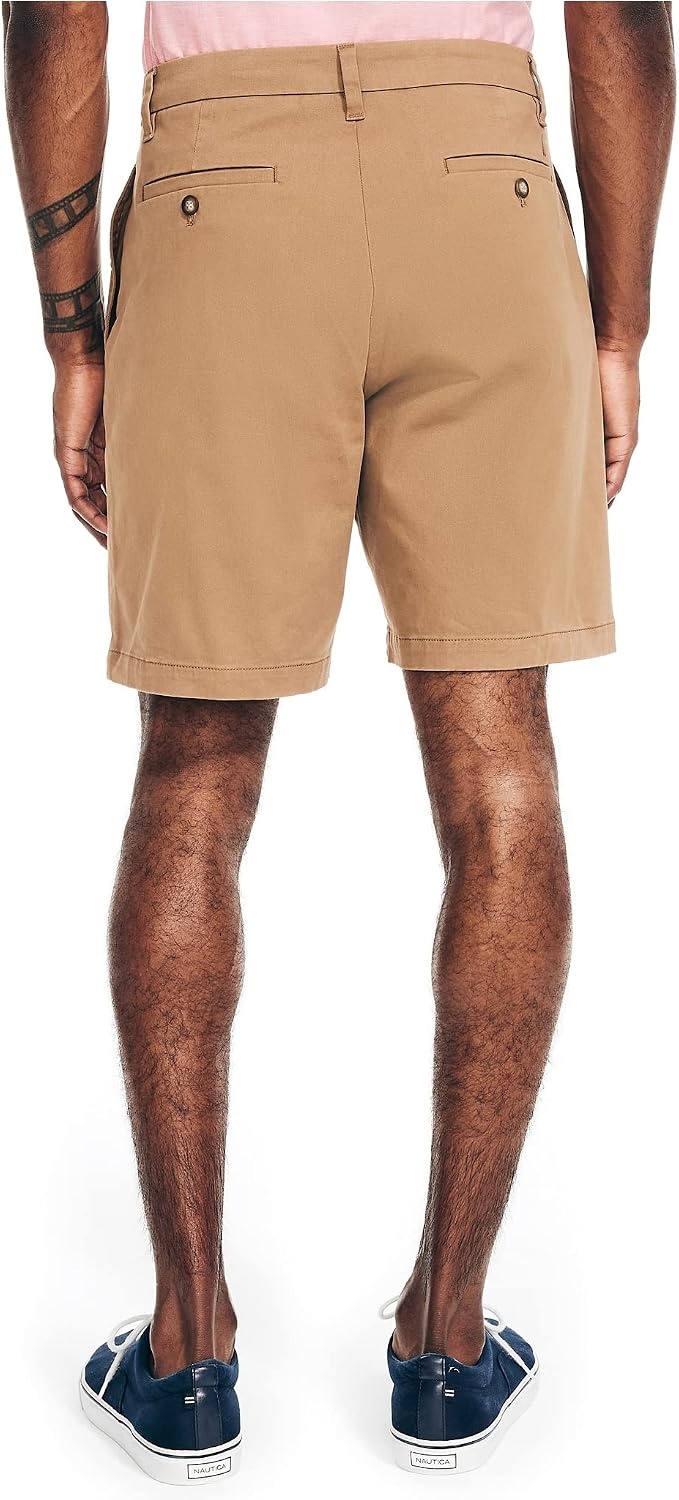 image:imageNautica Mens 85 Pleated ShortOyster Brown