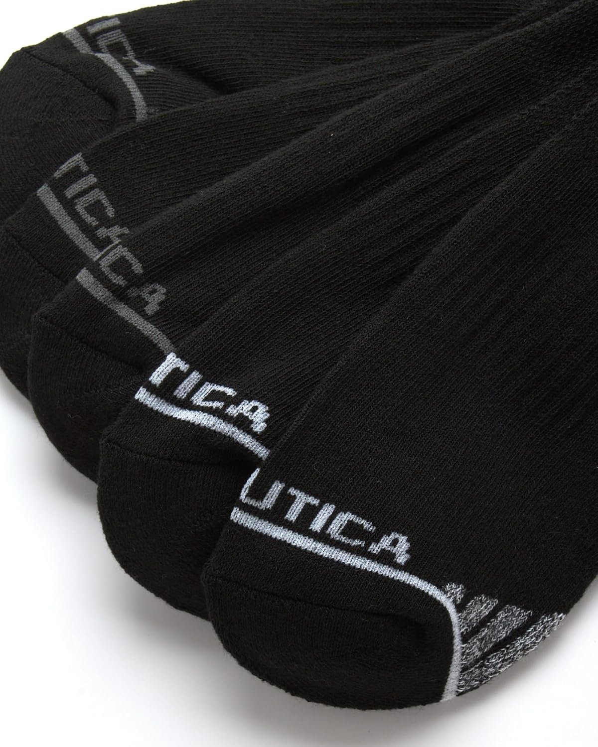 image:imageNautica Mens Athletic Crew Socks 5 Pack Moisture Wicking Cushioned Athletic Socks for Men with Reinforced Seams 6125Black