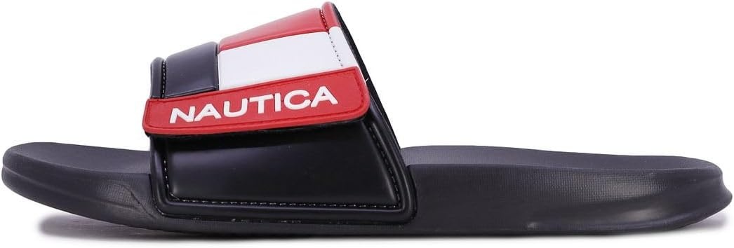 image:imageNautica Mens Athletic Slide Sandal Adjustable Straps Comfort SlipOnBower 2blackWhiteRed